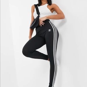 Adidas 3 stripe leggings black